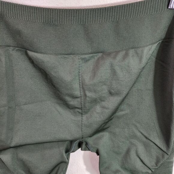 Fabletics Size Large High Rise Seamless Crop Moto Leggings Pants Dark Green - Picture 5 of 7